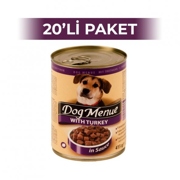 Dog Menue Hindi Etli Konserve Köpek Maması 415 gr 20 Adet