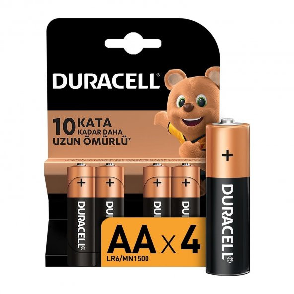 Duracell Alkalin AA Kalem Pil 4 lü - 1