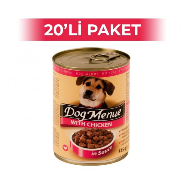 Dog Menue Tavuk Etli Köpek Konserve Maması 415 gr 20 Adet