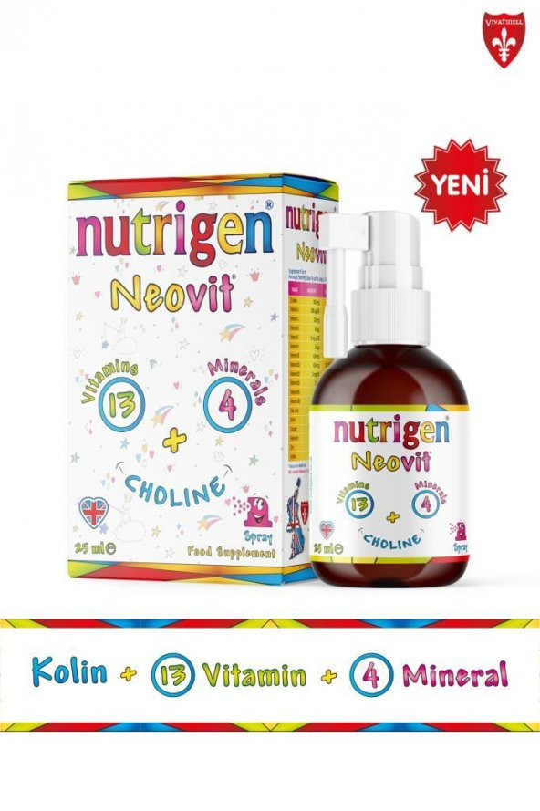 Nutrigen Neovit Neonatal Kolinli Vitamin Mineral Oral Sprey 25 mL