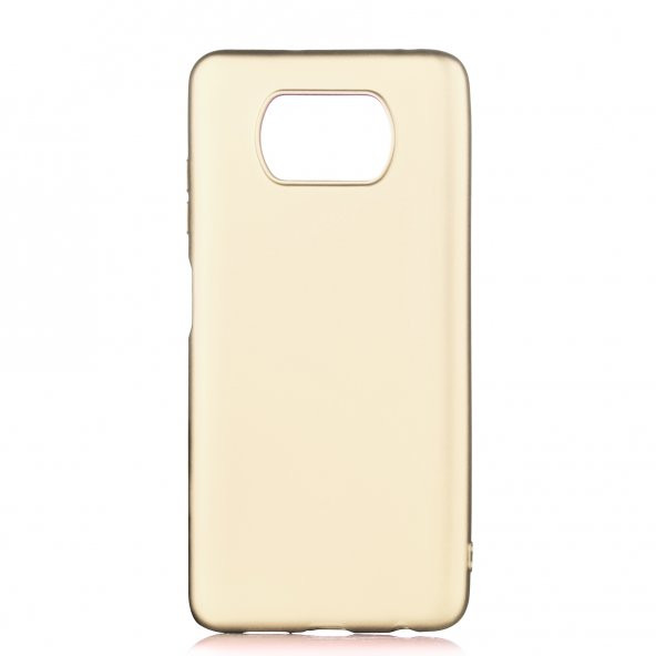 KNY Xiaomi Pocophone X3 NFC Kılıf Ultra İnce Mat Silikon Gold