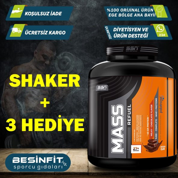 3 HEDİYE - SSN Mass Refuel 3000 Gr - ÜCRETSİZ KARGO - 4