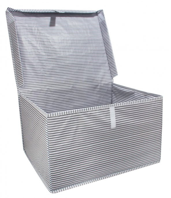 Kapaklı Organizer Kutu - Çok Amaçlı ( Çamaşır-Saklama-Düzenleme vb.) Hurç, Kutu 50x40x30 - Maxi Model Kutu - Gri