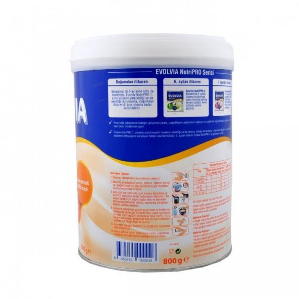 Evolvia NutriPRO Bebek Maması 0-6 Ay No1 800 Gr - 2