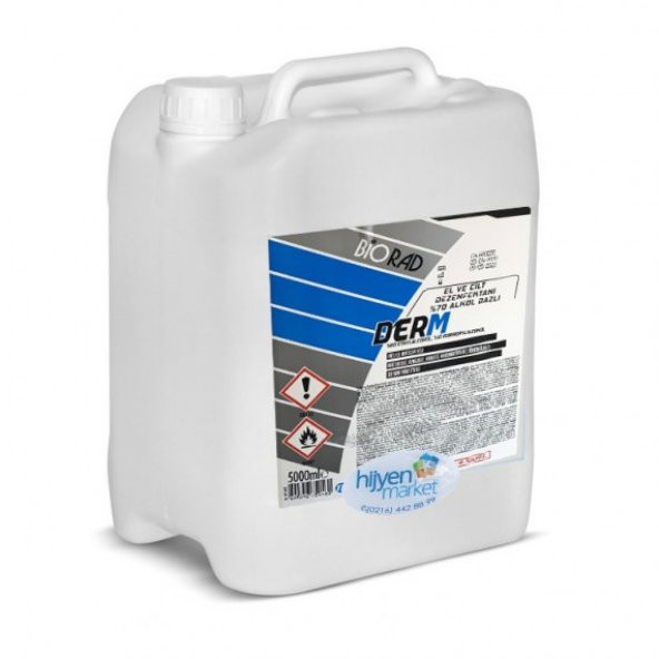 Derm Biorad 5lt El ve Cilt Dezenfektan  yüzde 70 Alkol Bazlı