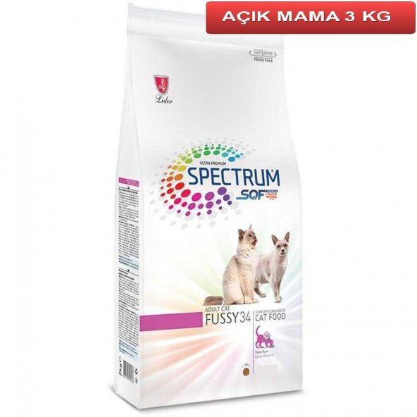 Spectrum Fussy 34 İştah Açıcı Balıklı Kedi Maması 3 Kg AÇIK