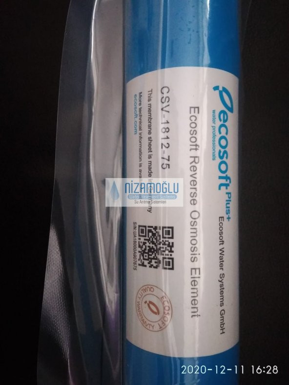 Toptan Ecosoft Membran Filtre 75 GPD Germany