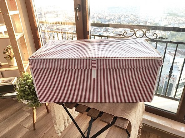 3 Adet - Kapaklı Organizer Mega Plus Kutu - Çok Amaçlı(Çamaşır-Saklama-Düzenleme vb.) Hurç, Kutu 70x40x30 - Mega Plus Boy Hurç/Kutu - Pembe - 2