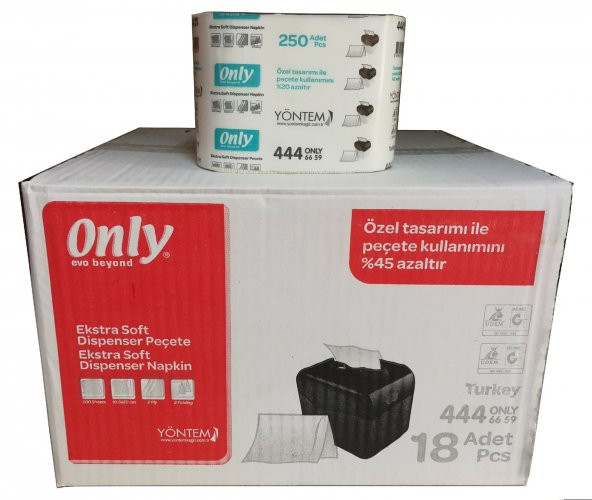 Only Evo Beyond Üstten Çekmeli Dispenser Peçete 10.5 X 20 Cm 200 Yaprak 18 Paket 3600lü - 2