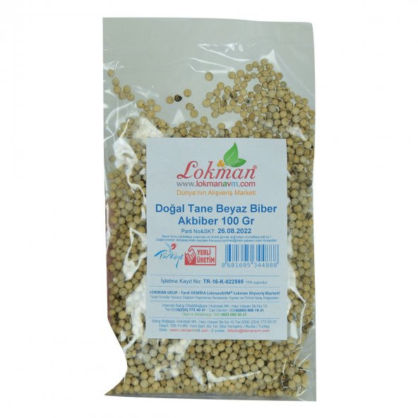 LokmanAVM Doğal Tane Akbiber Beyaz Biber Beyaz Karabiber 100 Gr Paket - 2