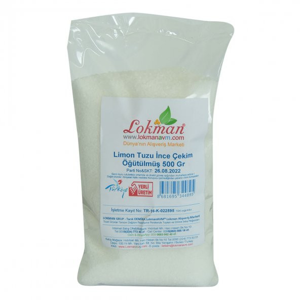 LokmanAVM Limon Tuzu İnce Çekim Öğütülmüş 500 Gr Paket - 2