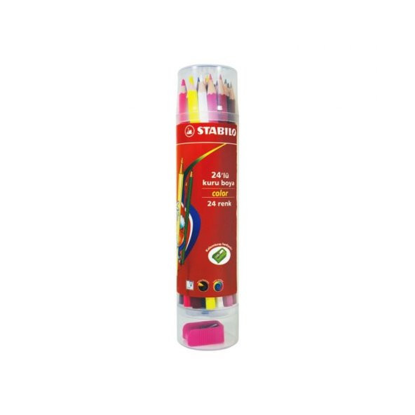 Stabilo Kuru Boya Swano Plastik Tüp Kutu Tam Boy 24 Renk 1224/77-PT