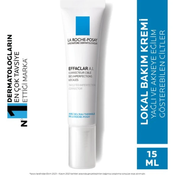 La Roche-Posay Effaclar A.I. Cilt Kusuru Karşıtı Kremi Ani Ve Lokal Olarak Belirenlere 15Ml