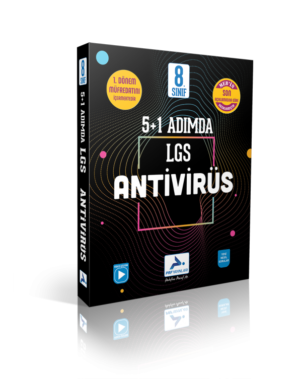 8. Sınıf LGS 1. Dönem 5 + 1 Adımda Antivirüs Deneme PRF Paraf Yayınları