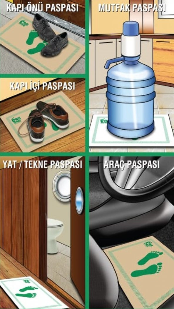 Araç ve Yat-Tekne Kağıt Kaydırmaz Paspas 25'li Oto Paspas - 3