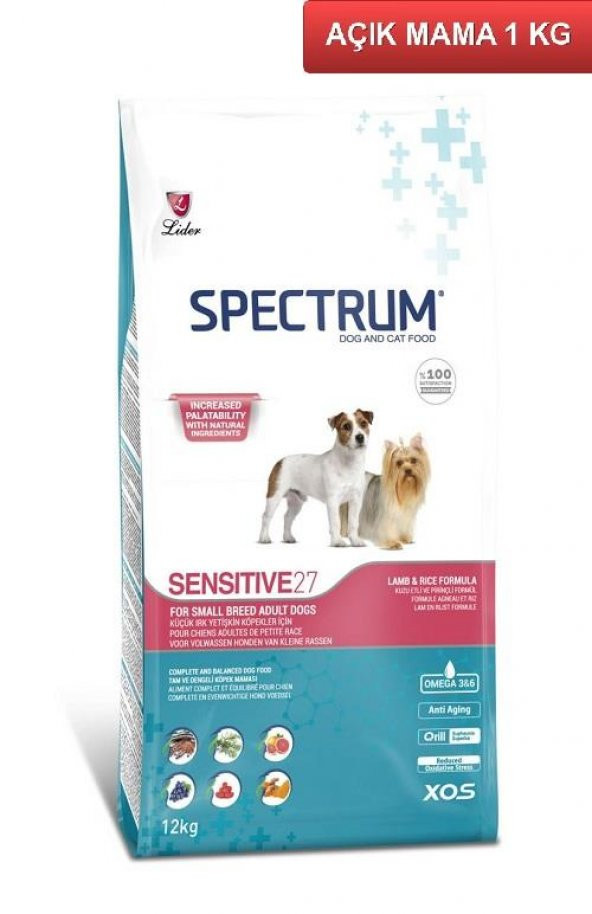 Spectrum Sensitive 27 Small Breed Kuzulu Yetişkin Köpek Maması 1 Kg AÇIK