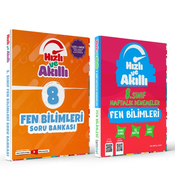 Tammat 8.Sınıf Fen Bilimleri Hızlı ve Akıllı Soru Bankası ve Haftalık Deneme Seti 2 Kitap