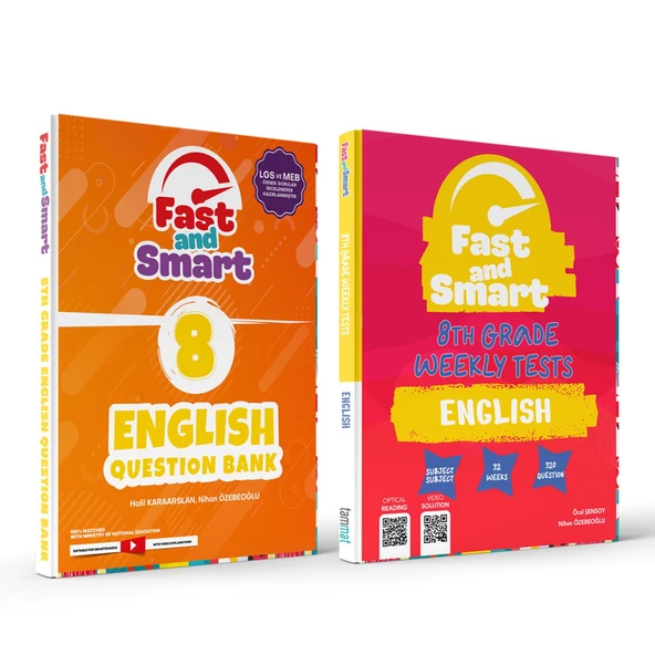 Tammat 8.Sınıf İngilizce Hızlı ve Akıllı Soru Bankası ve Haftalık Deneme Seti 2 Kitap ürün görseli