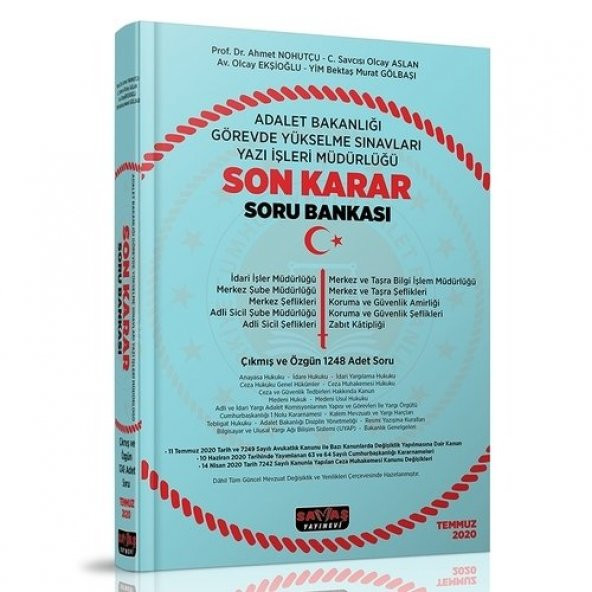 Adalet Bakanlığı GYS Sınavları Yazı İşleri Müdürlüğü Son Karar Soru Bankası Savaş Yayınları - 1