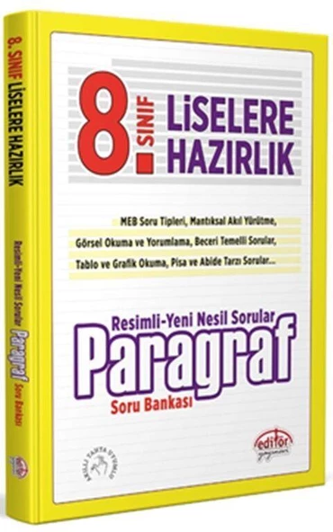 8. Sınıf LGS Resimli Paragraf Premier Baskı Editör Yayınları