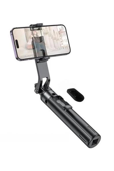 Selfie Çubuğu 2 'si 1 Arada Fotoğraf Makinası Telefon Takılan 2.2m Uzayan Kumandalı Tripod - 6