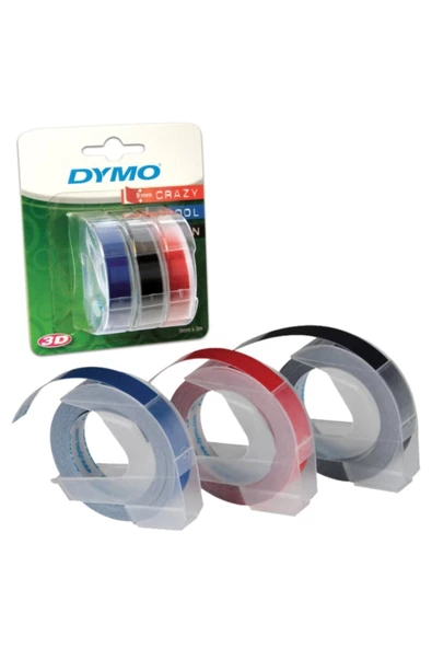 Dymo 3d Kabartma Şerit 3lü Pkt. Siyah/kırmızı/mavi
