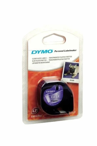 Dymo Letratag Şerit Plastik 12mmx4 Mt Şeffaf Üzerine Siyah 12267 ürün görseli
