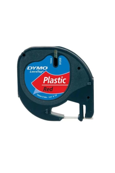 Dymo Letratag Şerit Plastik 12mm X 4 Metre Kırmızı ürün görseli