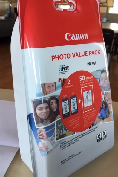 Canon Pg-46 Cl-56 Multipack 2'li Mürekkep Kartuş 50 Adet 10x15 ürün görseli