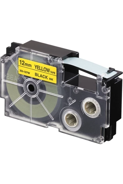 Casio Xr-12yw1 Uyumlu Etiket Yazıcısı Kartuşu Sarı Üzerine Siyah Baskı 12mm Yükseklik - 8 Metre Uzunl ürün görseli 1