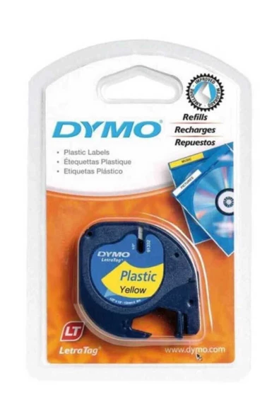 Dymo Letratag Şerit Plastik 12mmx4 Mt Sarı 91202 ürün görseli