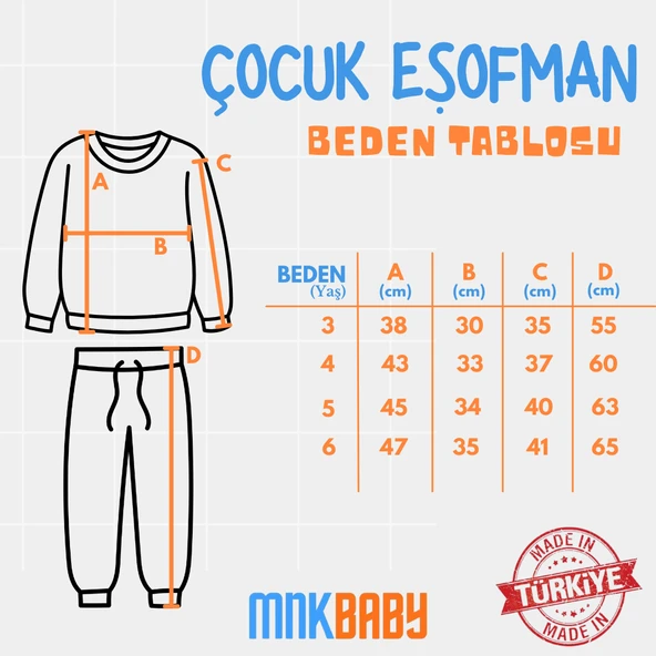 New Style Baskılı Erkek Çocuk Eşofman MNK3116 - 2