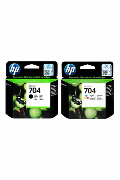 HP 704 SİYAH + RENKLİ İKİSİ BERABER 2060 Uyumlu Orijinal Kartuş - 1