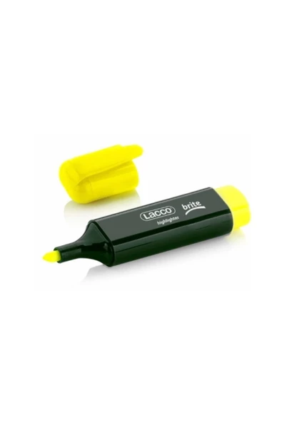 Lacco Brıte 210 Fosforlu Kalem - Sarı 10'lu Kutu - Resim 2