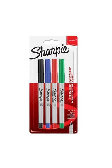 Sharpie Ultra Fine Permanent Markör Standart Renk 4 Lü 1985879