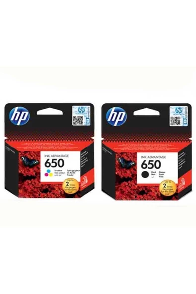 HP Hp 650 Siyah Ve Renkli Kartuş Seti