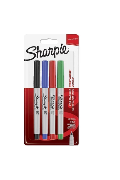 Sharpie Ultra Fine Permanent Markör Standart Renk 4 Lü 1985879 - 4