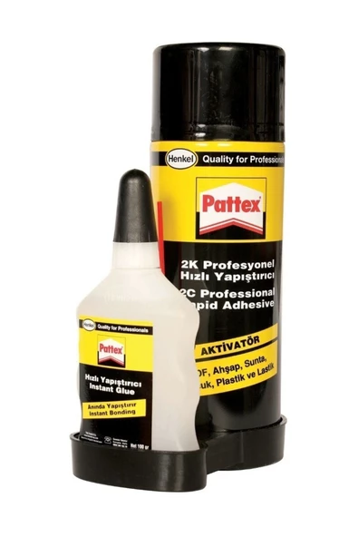 Pattex 2k Profesyonel Hızlı Yapıştırıcı 200ml Sprey+50ml Yapıştırıcı