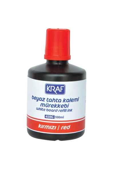 KRAF Beyaz Tahta Kalem Mürekkebi 100ml Kırmızı 450g1