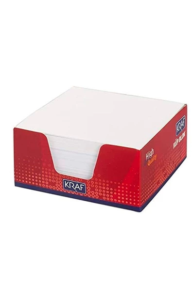 KRAF 9x9 Cm Beyaz Küp Blok Not