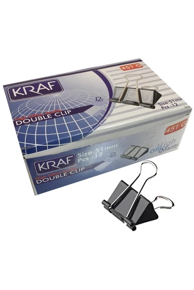 KRAF Metal Kıskaç 51 Mm 451g 12'li Kutu