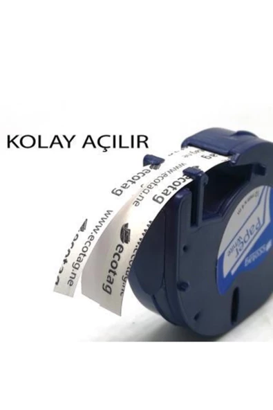 CES TAG Dymo Muadil Etiket 12mmx4m Kağıt (Beyaz) - 2