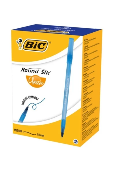 Bic Round Stic Classic M Uç 1.0 Mm Tükenmez Kalem 60 Adet Mavi