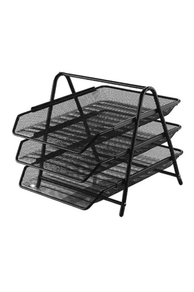 inox File Siyah 3lü Evrak Rafı Seti ürün görseli