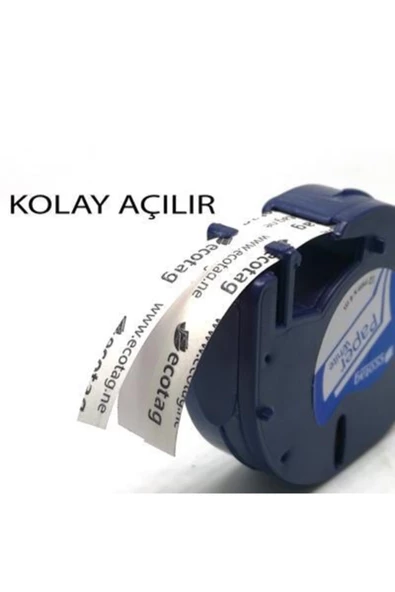 Dymo Letratag Şerit Plastik 12mmx4 Mt Beyaz 91201 - 2