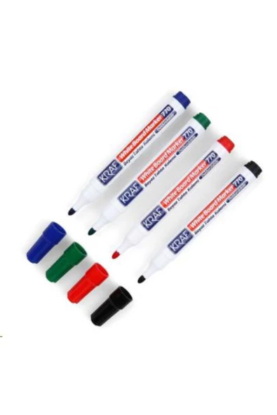 KRAF Beyaz Tahta Kalemi Doldurulabilir 770-4 4 Lü - Resim 2