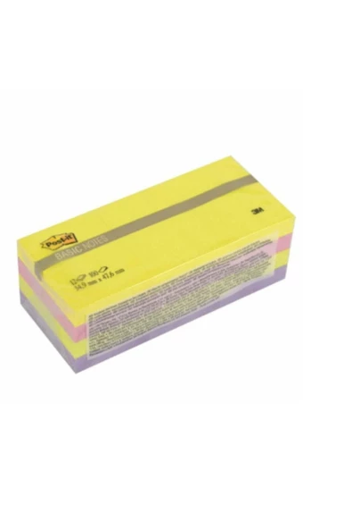 Post-it 3m Yapışkanlı Not Kağıdı 38x51mm Ufak Boy 12'li Pk Canlı Renkler 653bn ürün görseli