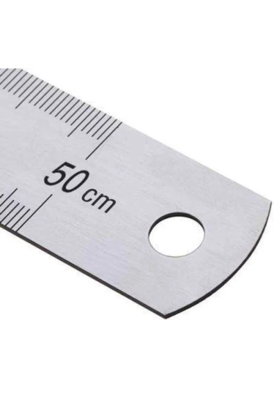 KRAF Çelik Cetvel 50 Cm Inch Ölçülü 550g