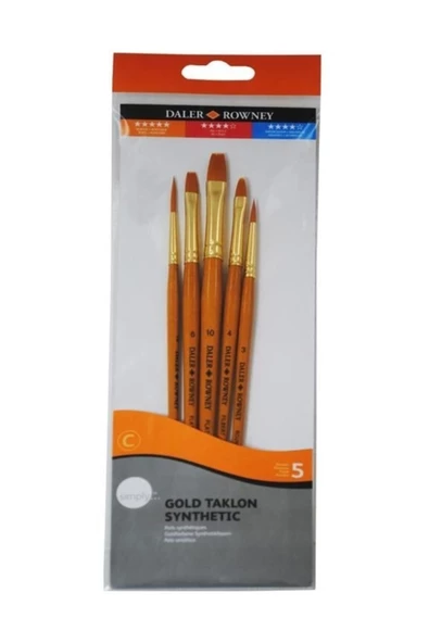 Daler Rowney Simply Gold Taklon Synthetic 5li Fırça Seti Kod:501