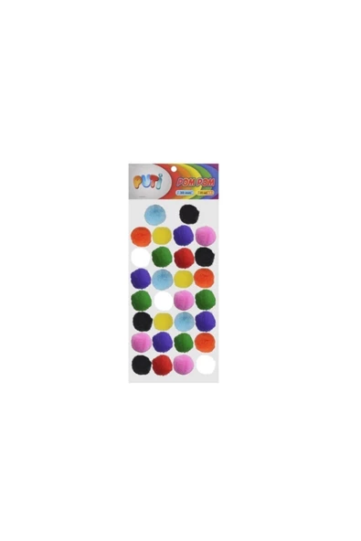 Puti Pom Pom 30mm. 30'lu Canlı Renkler - 2
